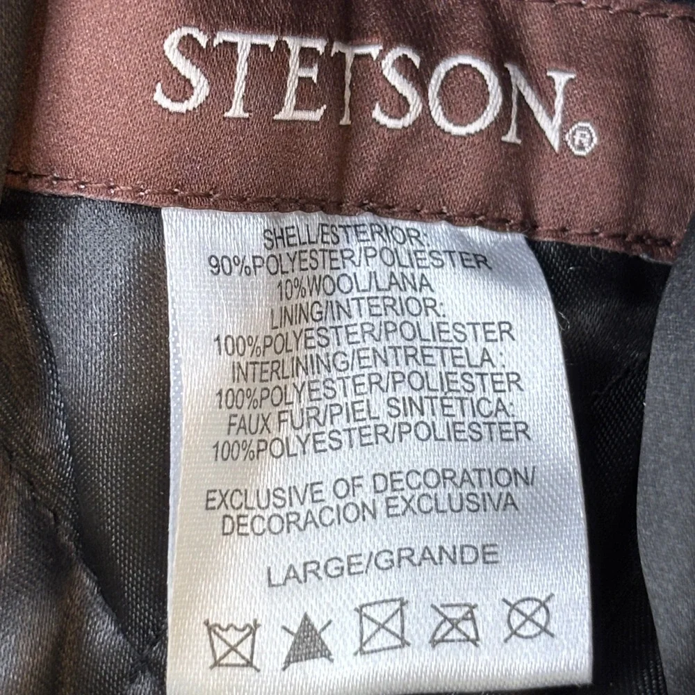 Stetson Plaid Brown and Cream Faux Sherpa Trapper‎ Hat Large